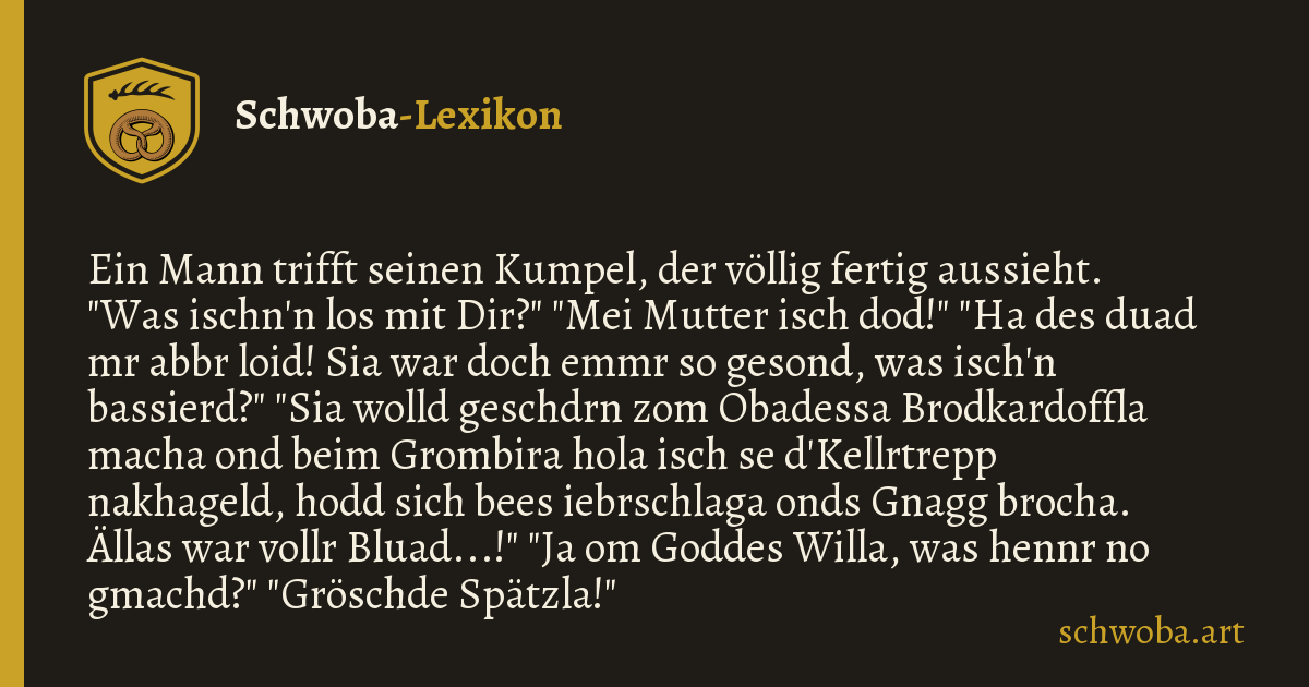 Grafik zum schwäbischen Witz: Abendessen