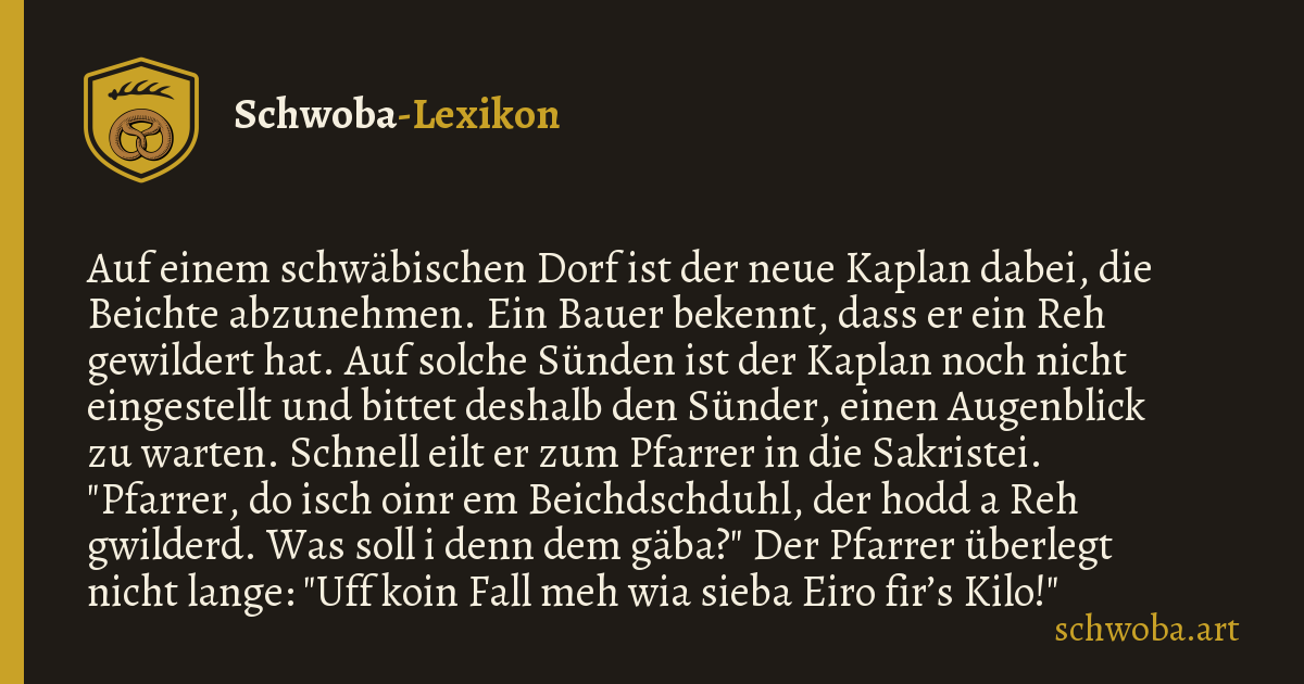 Grafik zum schwäbischen Witz: Ablasshandel