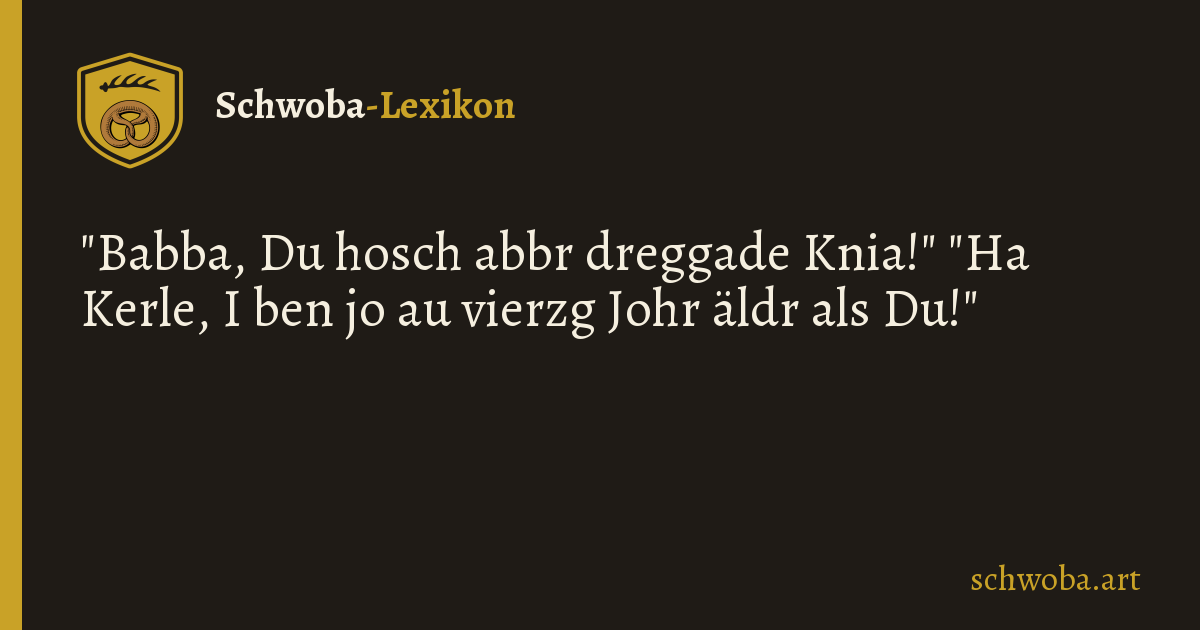 Grafik zum schwäbischen Witz: Altersvorteil
