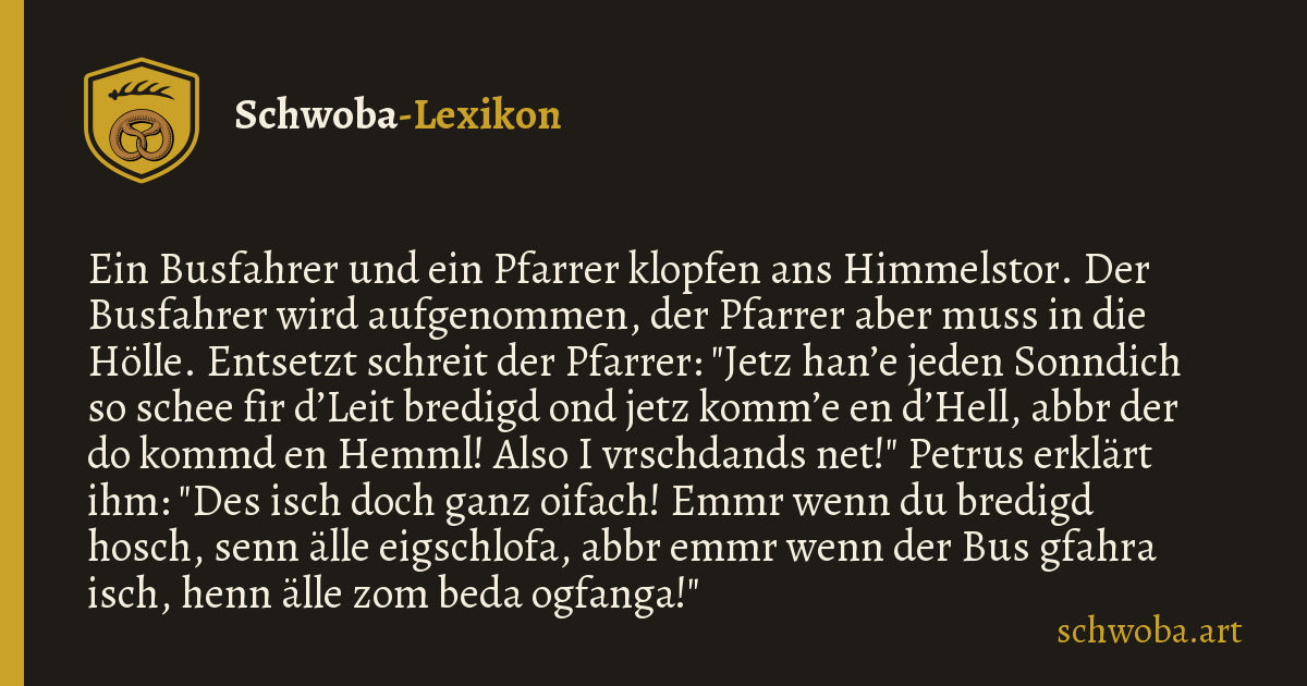 Grafik zum schwäbischen Witz: Am Himmelstor
