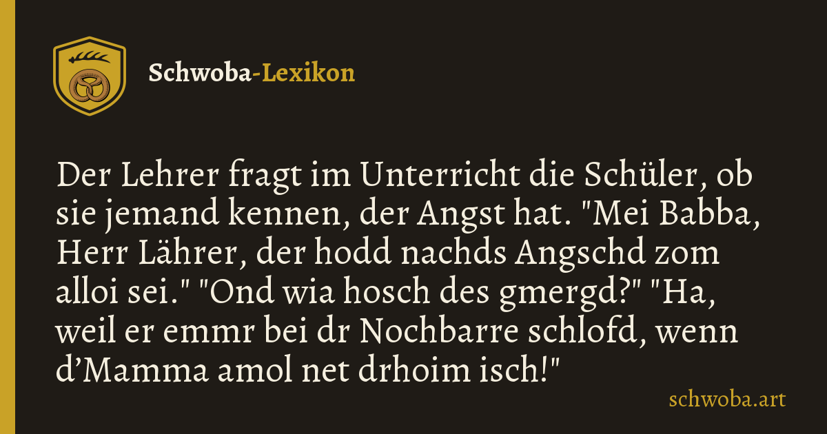 Grafik zum schwäbischen Witz: Angst