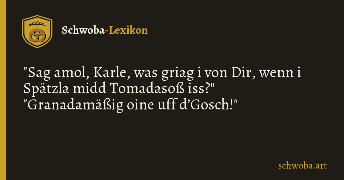 Grafik zum schwäbischen Witz: Blöde Frage