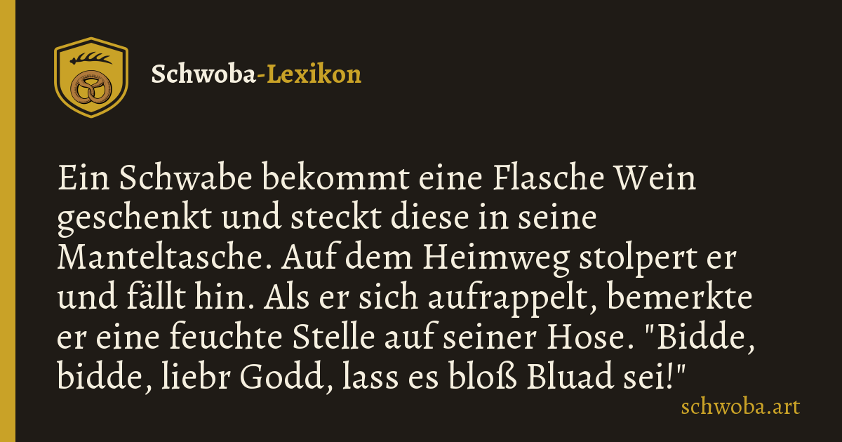 Grafik zum schwäbischen Witz: Blut