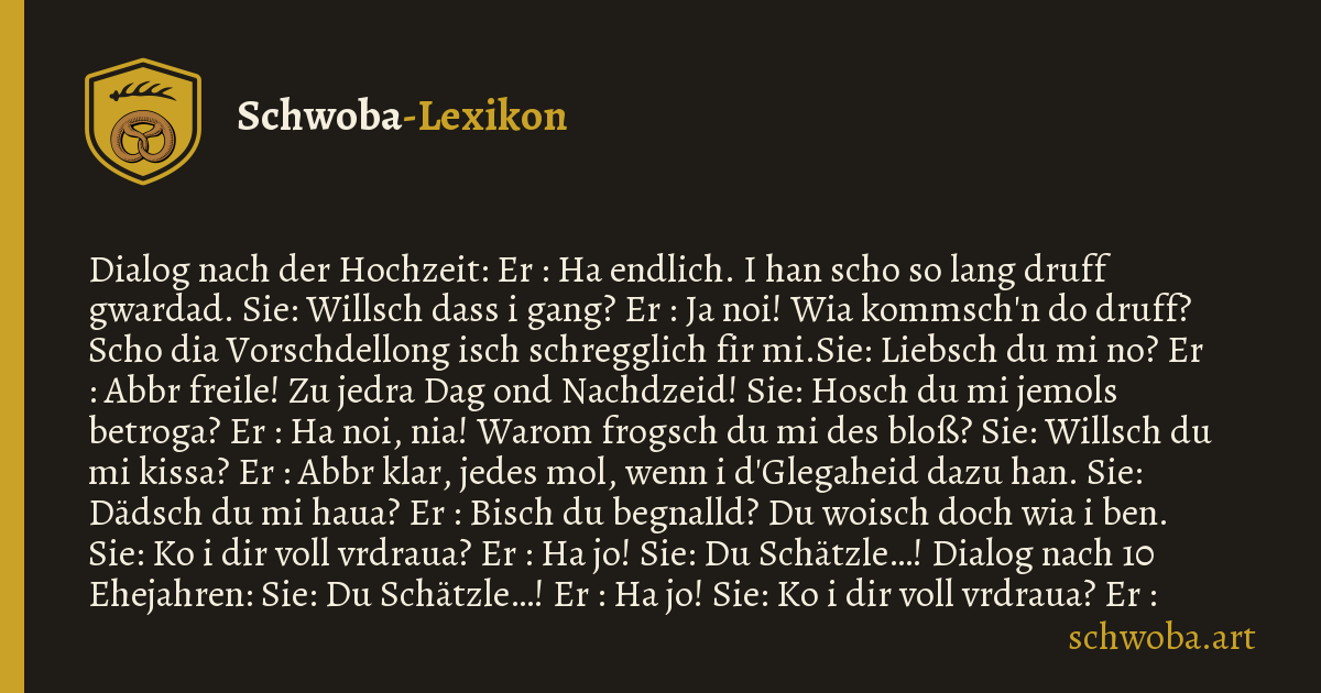 Grafik zum schwäbischen Witz: Ehedialog