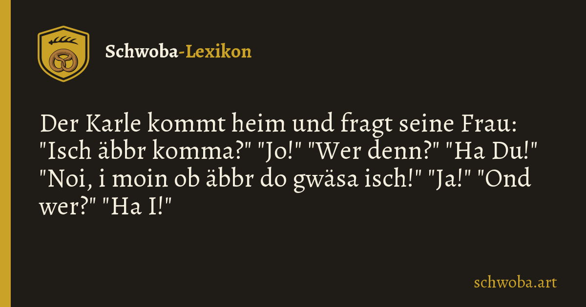 Grafik zum schwäbischen Witz: Erhellend