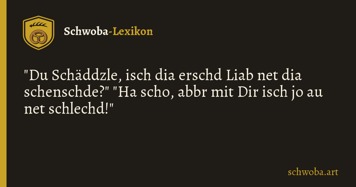 Grafik zum schwäbischen Witz: Erste Liebe