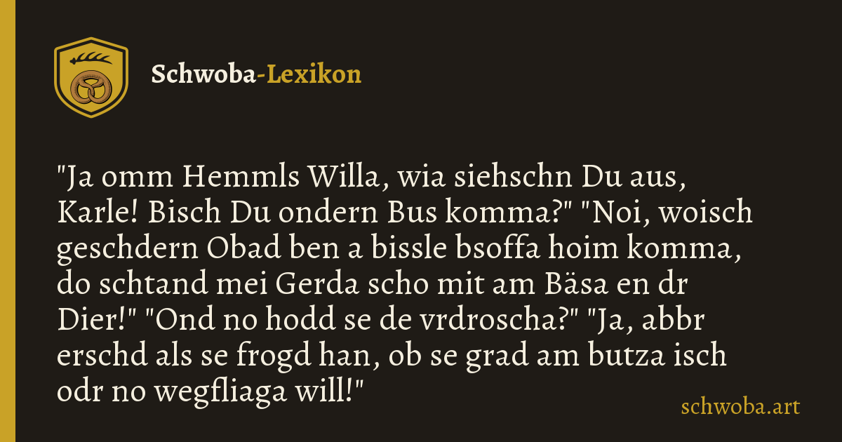 Grafik zum schwäbischen Witz: Folgerichtig