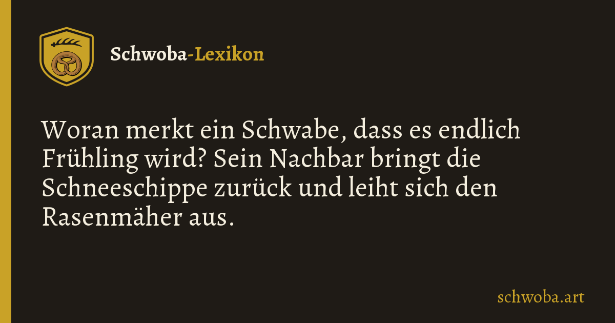 Grafik zum schwäbischen Witz: Frühling