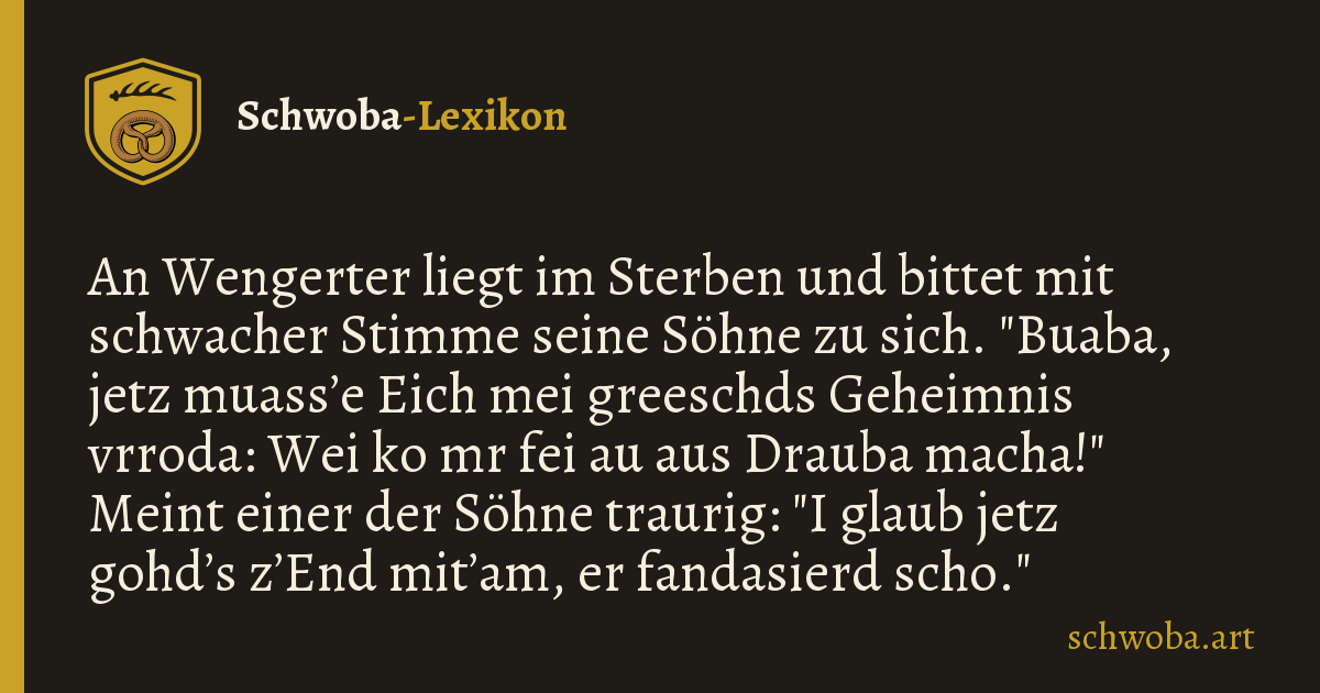 Grafik zum schwäbischen Witz: Geheimnisse