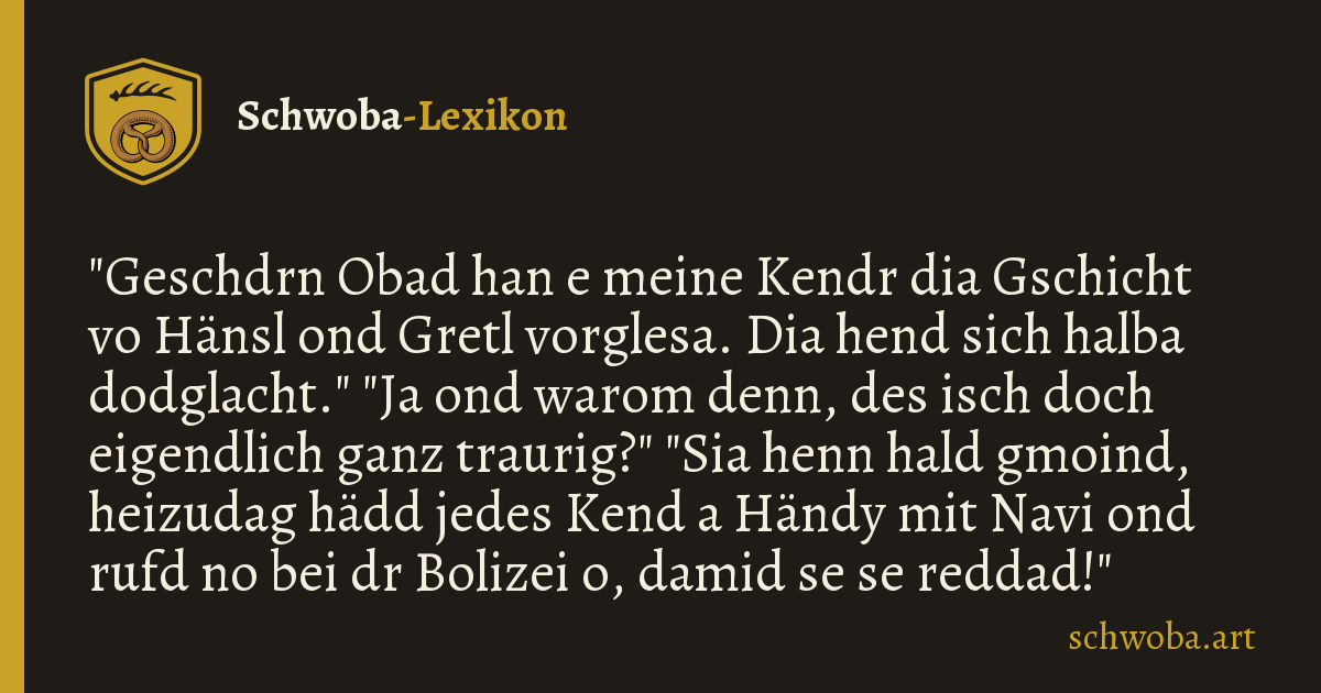 Grafik zum schwäbischen Witz: Hänsel und Gretel
