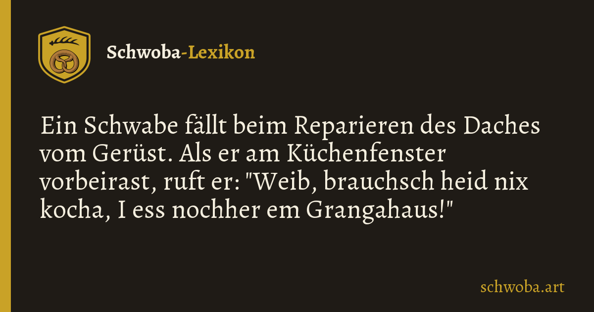 Grafik zum schwäbischen Witz: Krankenhaus