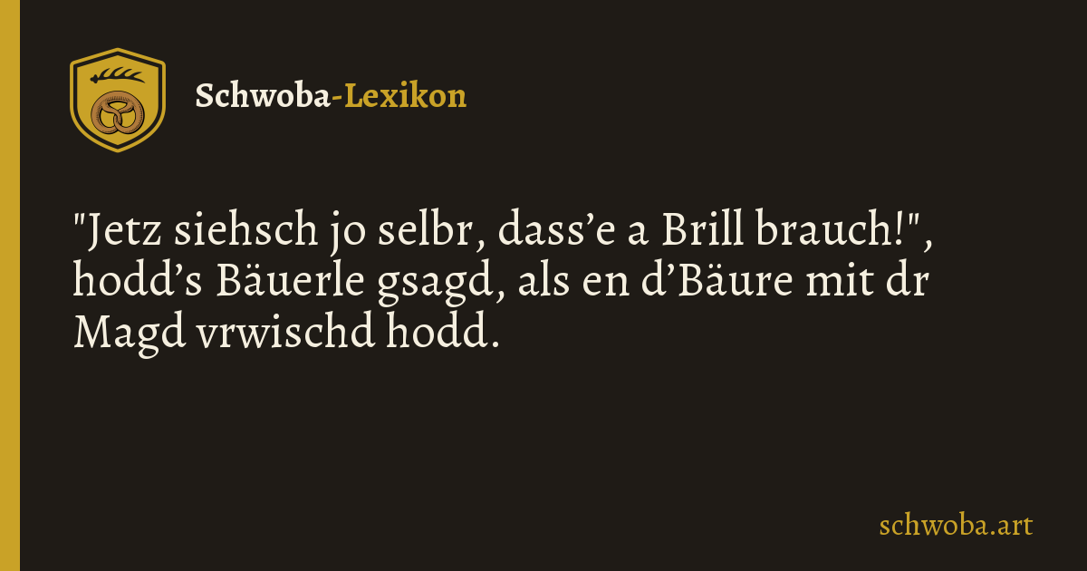 Grafik zum schwäbischen Witz: Kurzsichtig