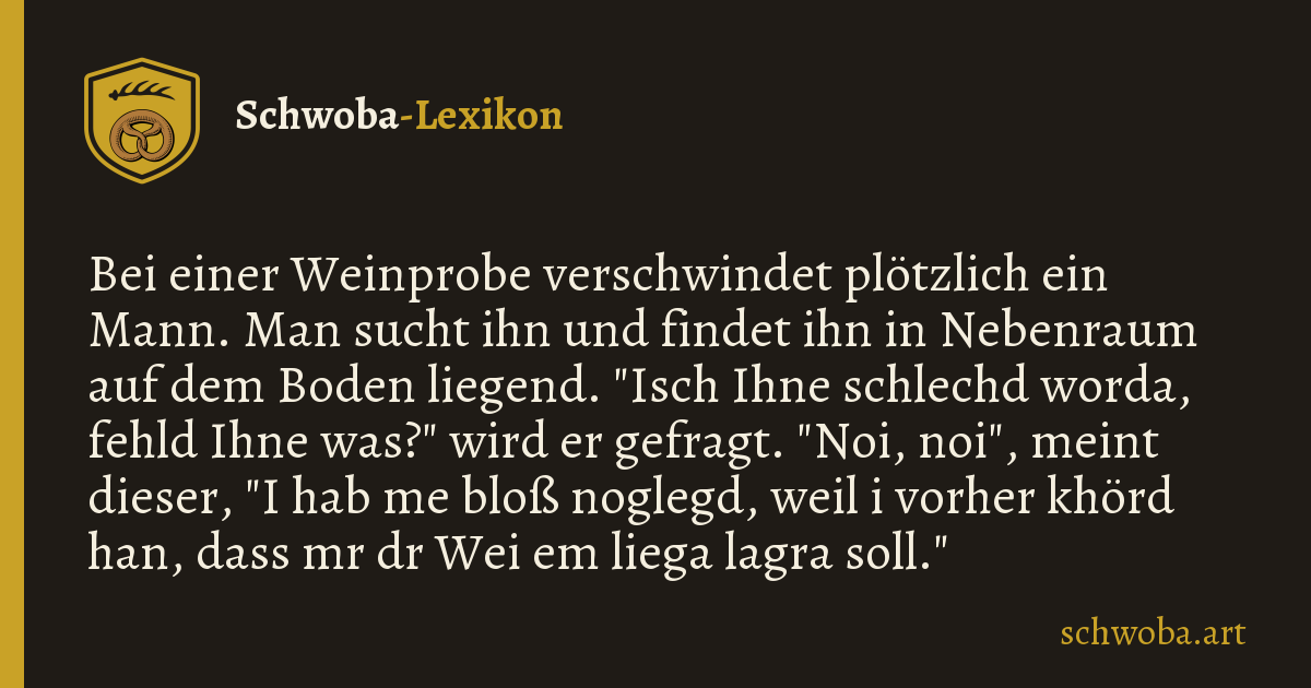 Grafik zum schwäbischen Witz: Lagerung