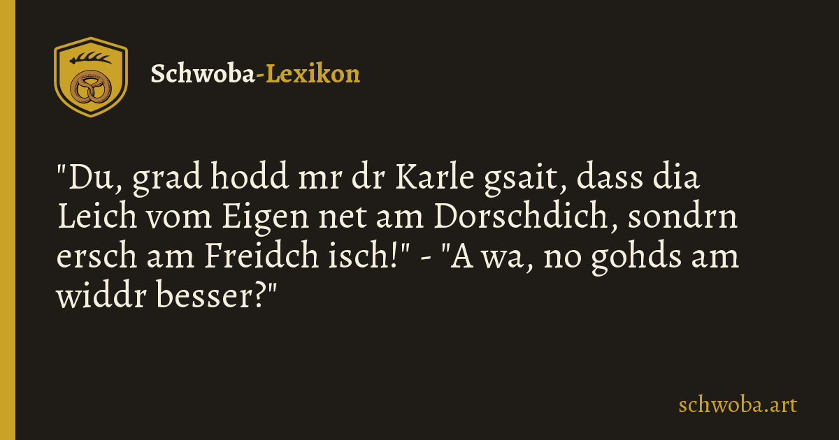 Grafik zum schwäbischen Witz: Logik