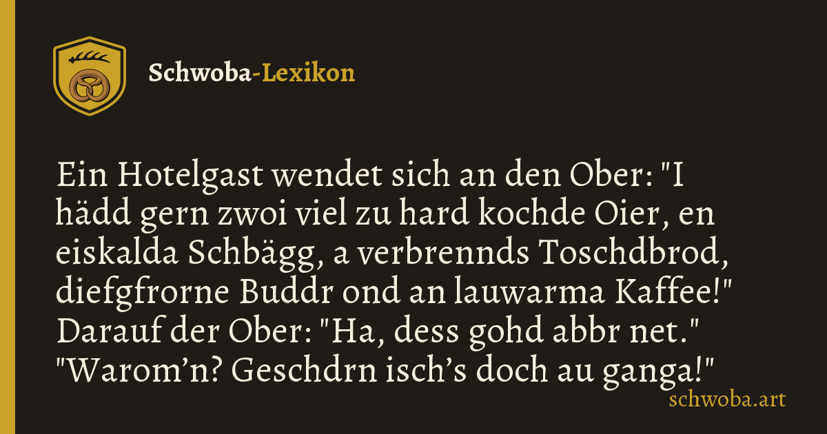 Grafik zum schwäbischen Witz: Mahlzeit