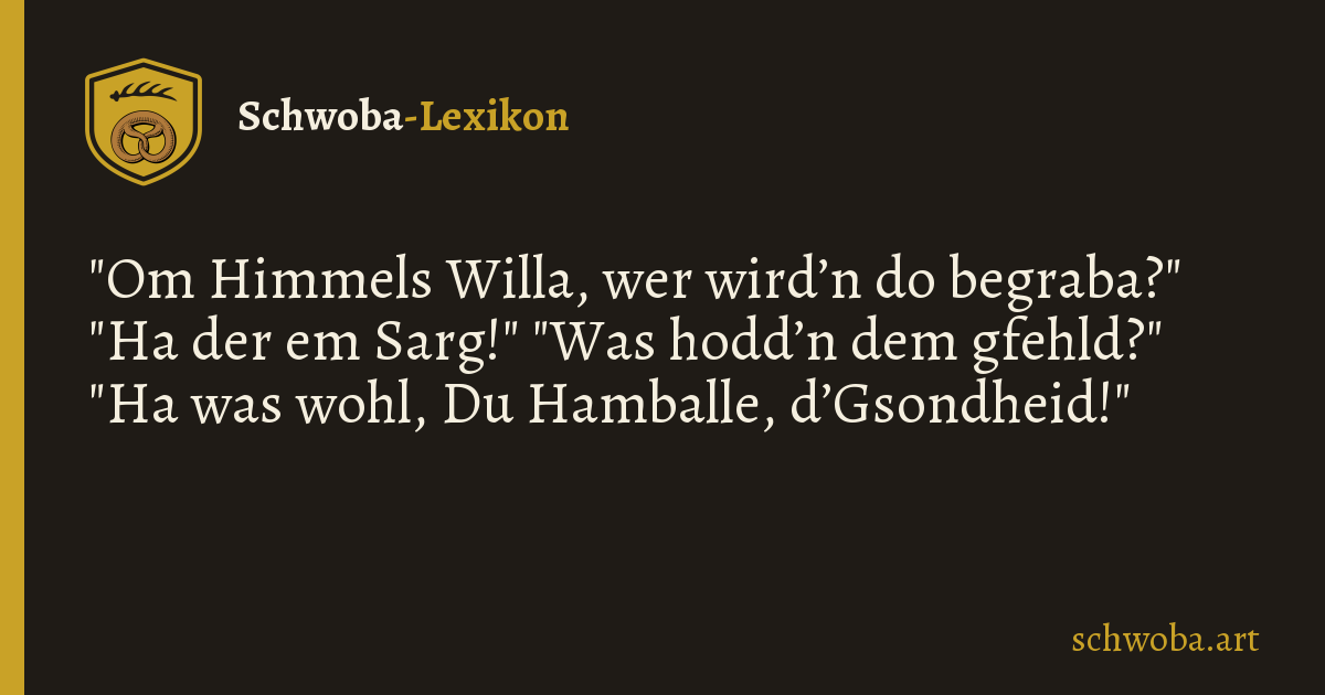Grafik zum schwäbischen Witz: Maulfaul