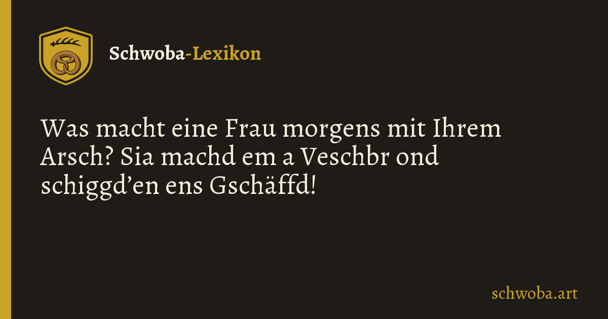 Grafik zum schwäbischen Witz: Morgenroutine