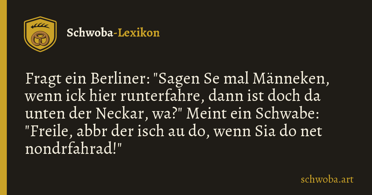 Grafik zum schwäbischen Witz: Neckar