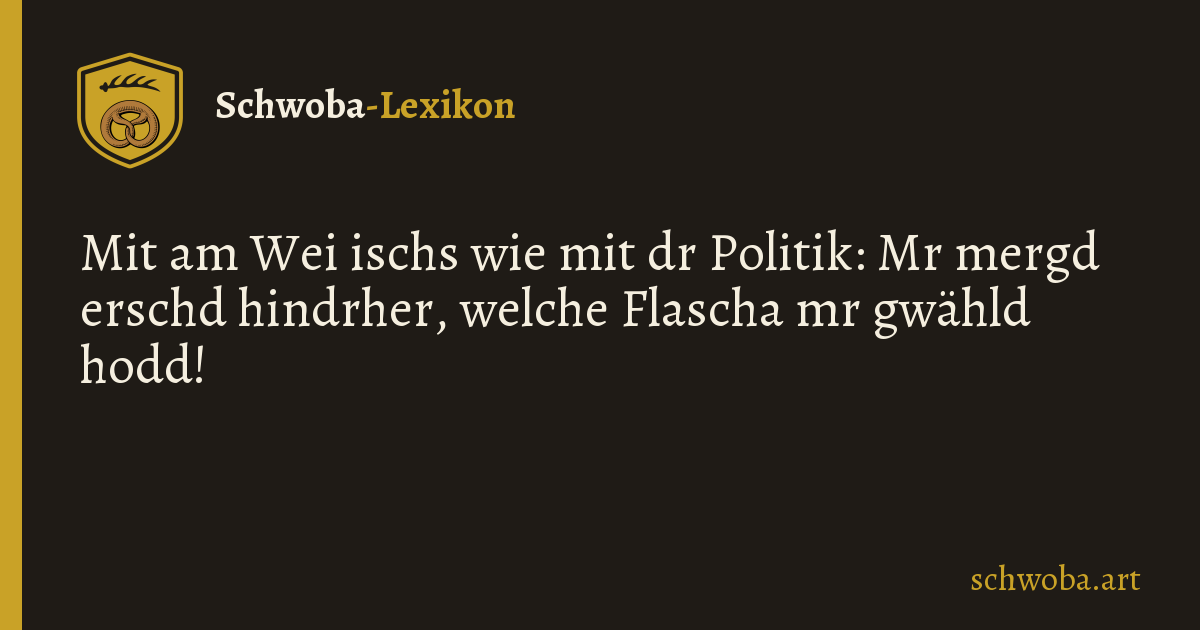 Grafik zum schwäbischen Witz: Politik