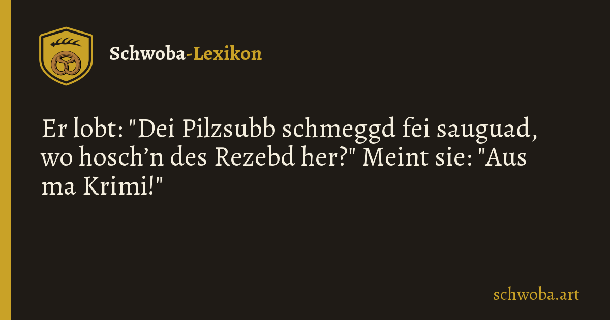 Grafik zum schwäbischen Witz: Rezept