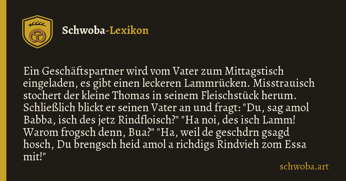 Grafik zum schwäbischen Witz: Rindvieh
