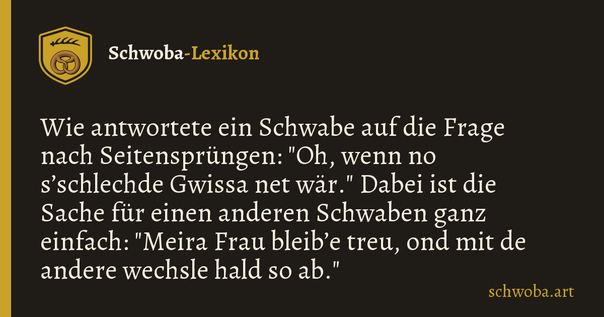 Grafik zum schwäbischen Witz: Seitensprünge