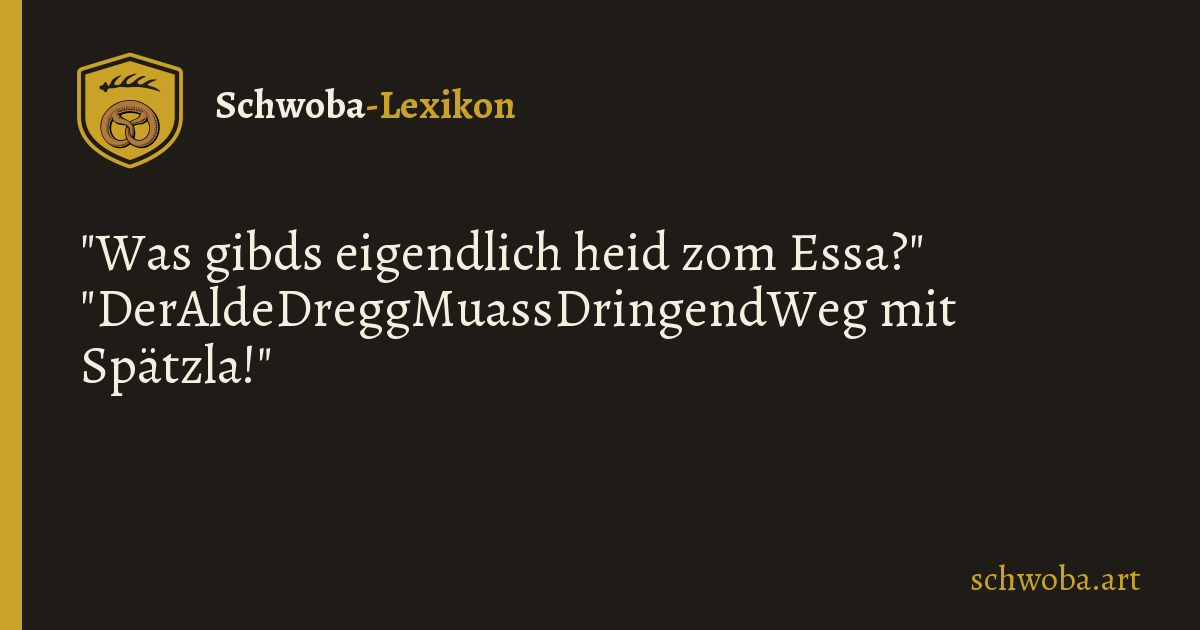Grafik zum schwäbischen Witz: Speisekarte