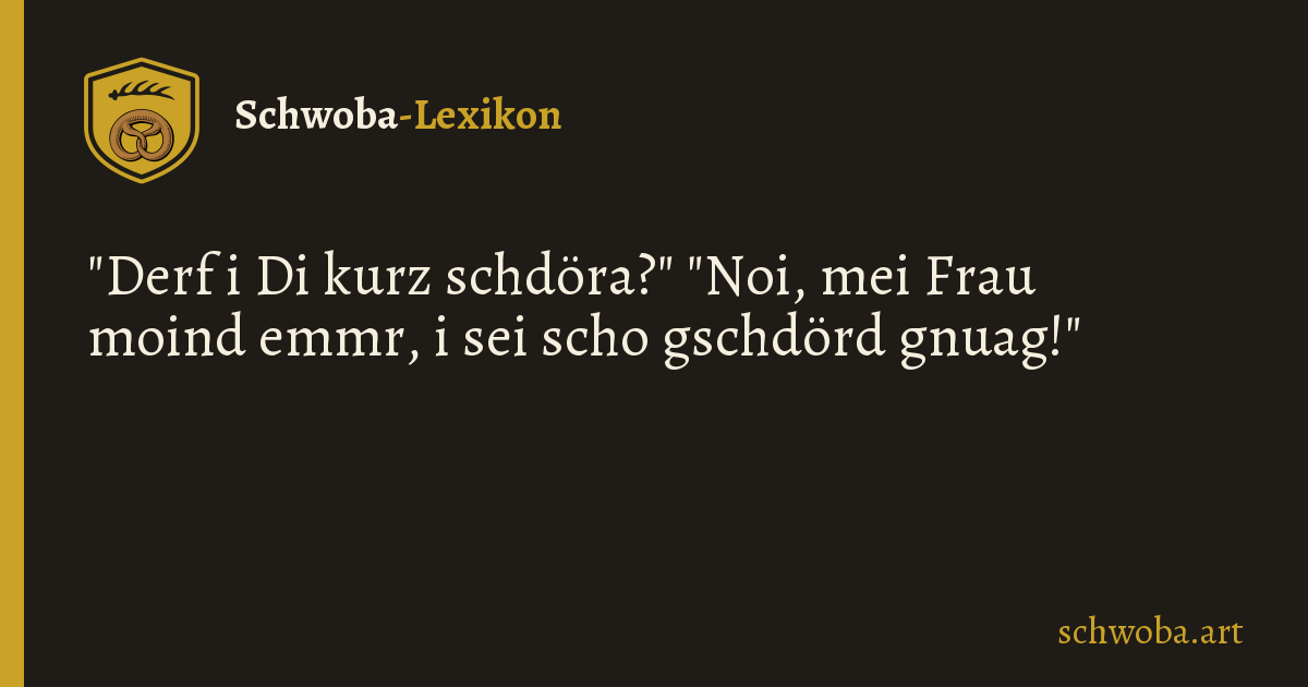 Grafik zum schwäbischen Witz: Störfaktor