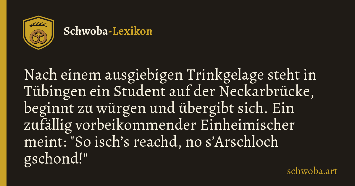 Grafik zum schwäbischen Witz: Studentenleben