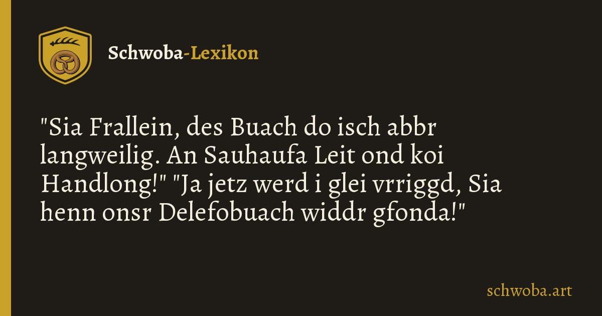 Grafik zum schwäbischen Witz: Telefonbuch