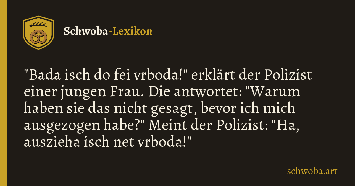 Grafik zum schwäbischen Witz: Verbote