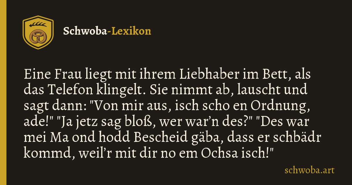 Grafik zum schwäbischen Witz: Verspätung