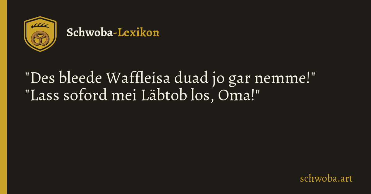 Grafik zum schwäbischen Witz: Waffeleisen