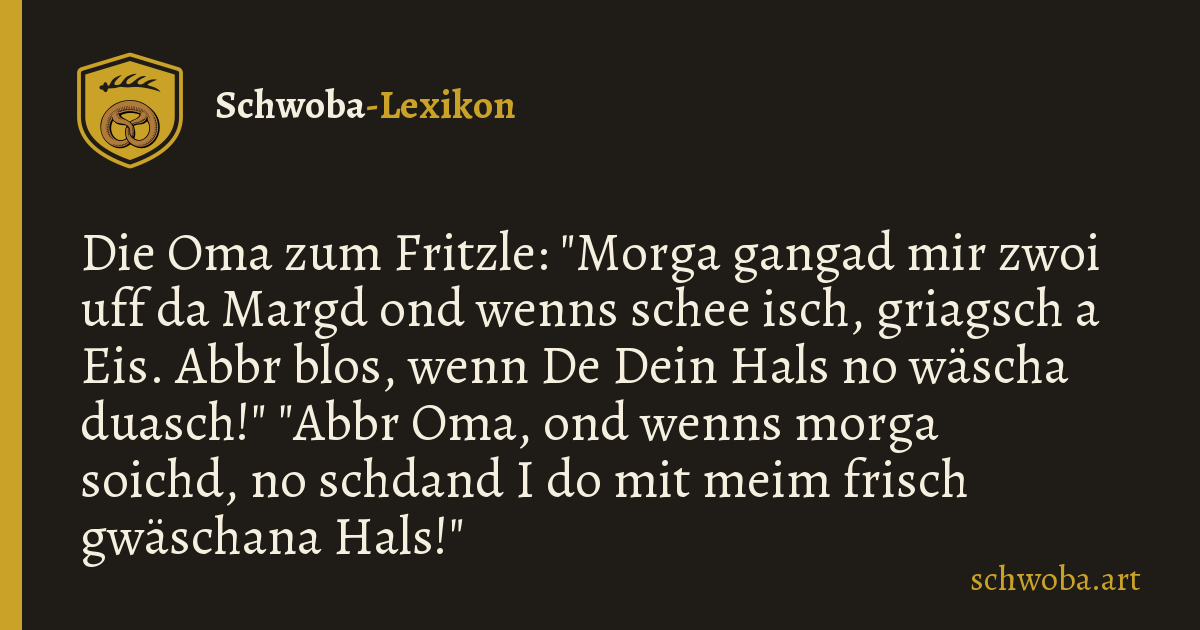 Grafik zum schwäbischen Witz: Waschtag