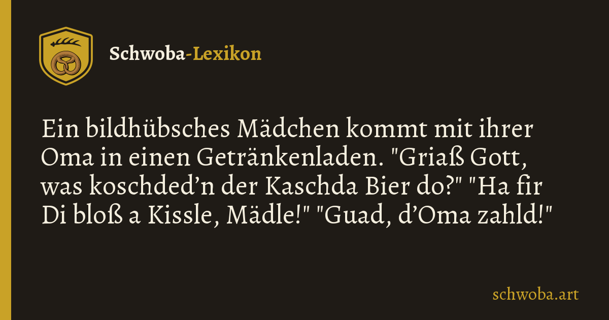 Grafik zum schwäbischen Witz: Zahlvorgang