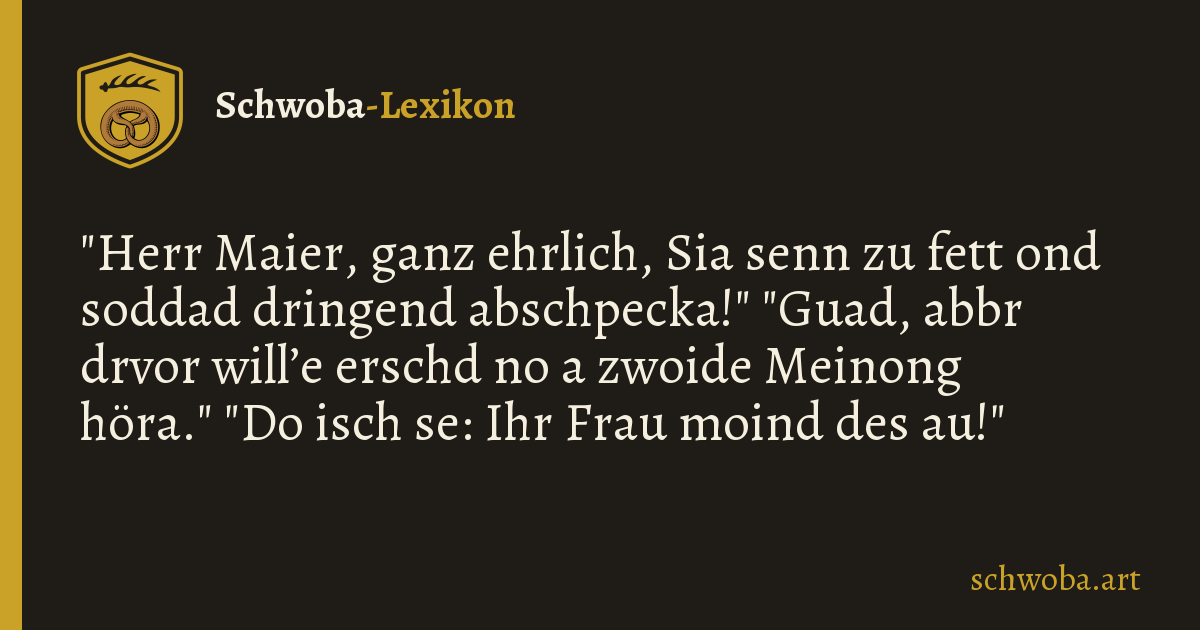 Grafik zum schwäbischen Witz: Zweitmeinung